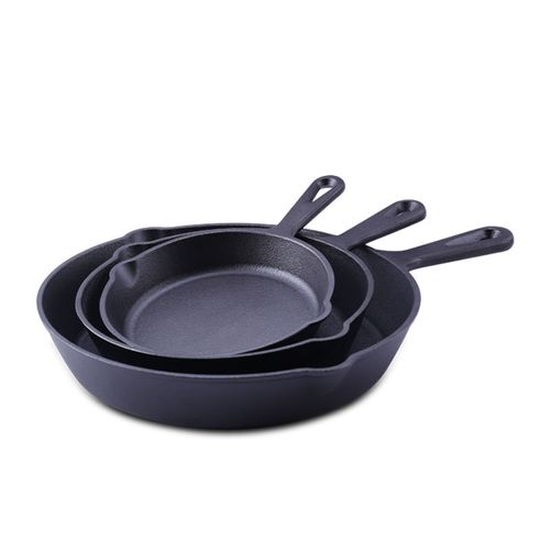 cast iron 3pc fry pan set