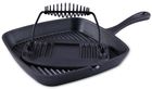 Cast iron 24cm square grill pan with grill press