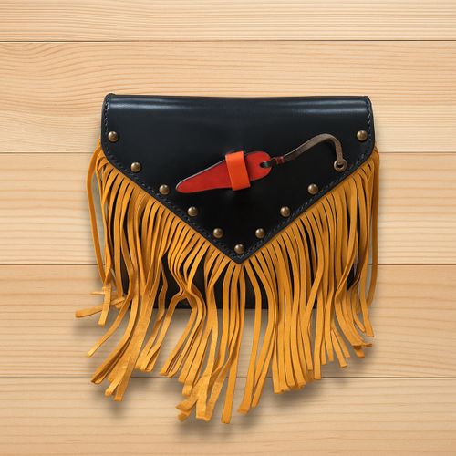 Fringe Crossbody Bag, Western Leather Tassel Purse, Boho Festival Satchel UK Local Shipping No Duty