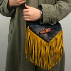 Fringe Crossbody Bag, Western Leather Tassel Purse, Boho Festival Satchel UK Local Shipping No Duty