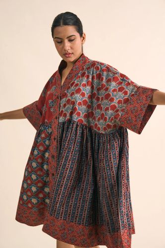 Patchwork Block Printed Dress