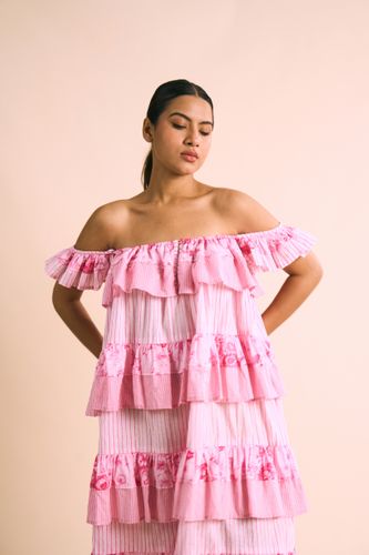 Pink Ruffled Summer Dress