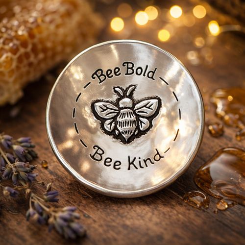 Bee Bold-Bee Kind Large Pewter Charm Bowl w/Design Box