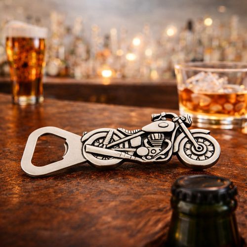 Motorcycle Pewter Bottle Opener