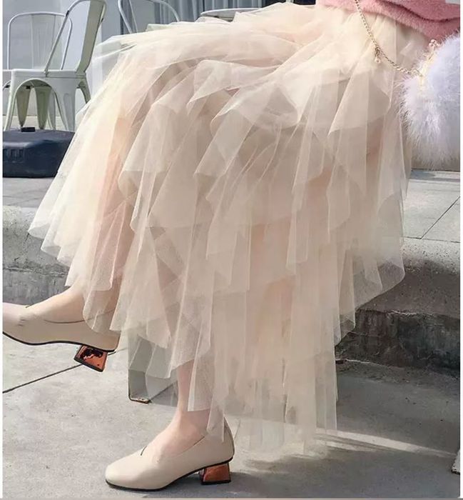 High Waist Mesh Puffy Skirt