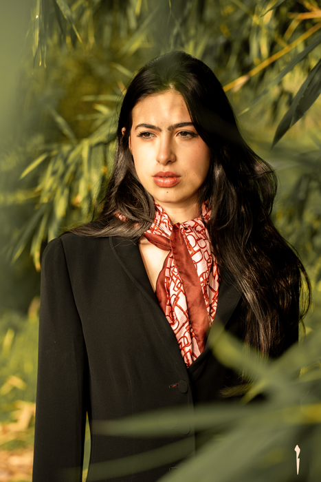 Bits in Harmony in Pink Silk Scarf