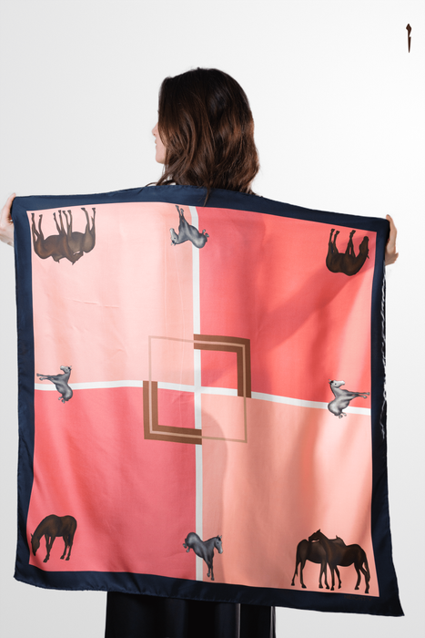 Under the pink sky Silk Scarf
