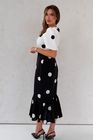 Jennifer Contrast spot midi Dress