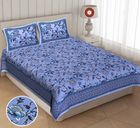Soft Cotton Blue Floral Bedsheet Set – Elegant Comfort for Every Room