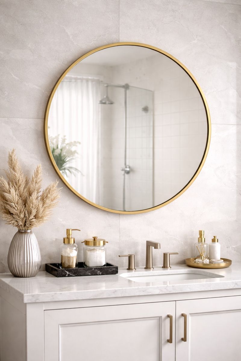 Modern Round Metal Wall Mirror—HP25-3143