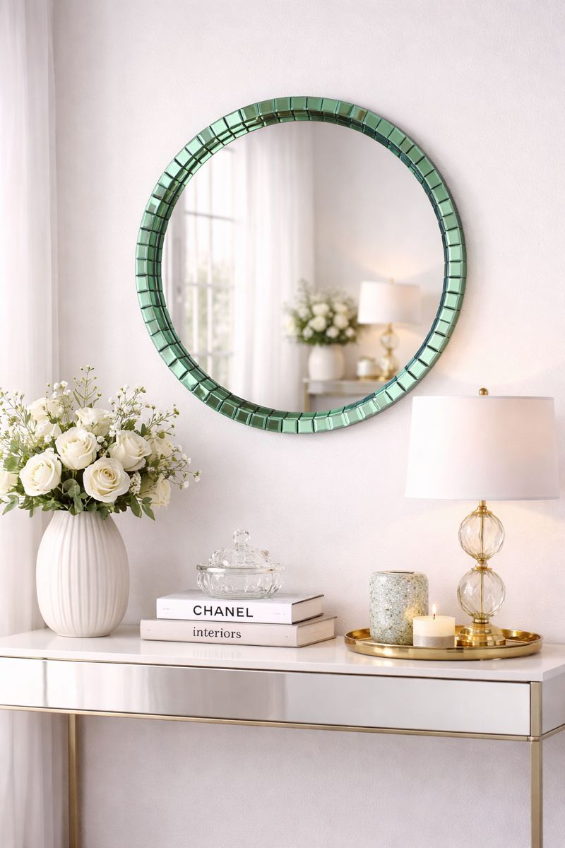 Decorative Round Mosaic Wall Mirror—HP25-3053