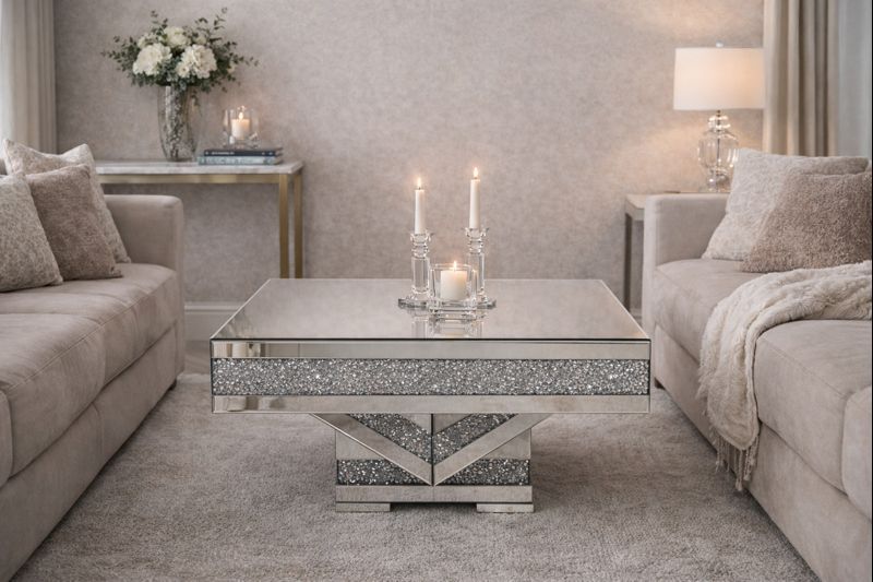 Decorative Mirrored Coffee Table—HP24-6067