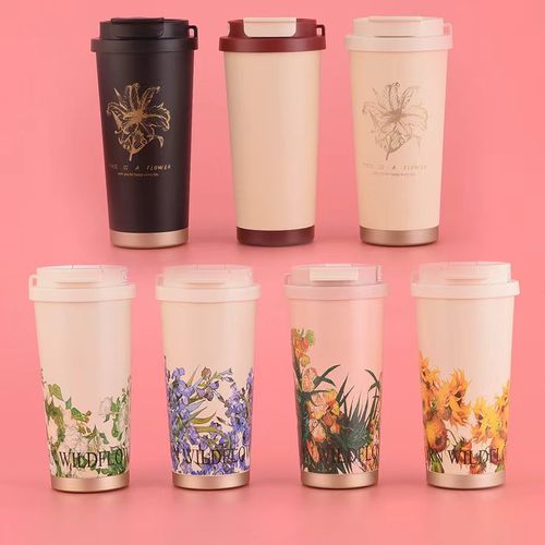 Custom Fashion Vacuum Insulated Stainless Steel Travel Coffee Mug With Handle Straps