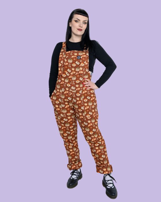 Rebel Romance Mushroom Tea Party Stretch Dungarees