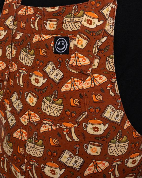 Rebel Romance Mushroom Tea Party Stretch Dungarees