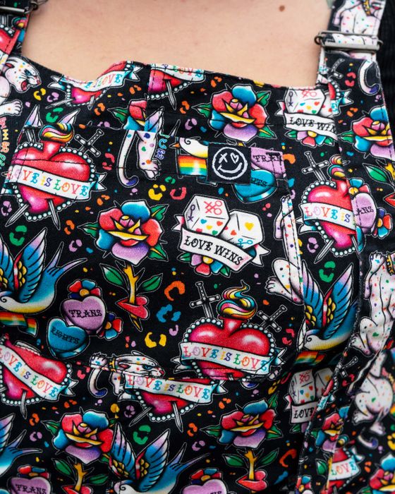 Rebel Romance PRIDE Tattoo Stretch Dungarees