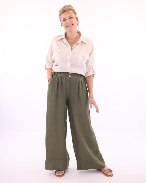 Linen and Broderie Shirt