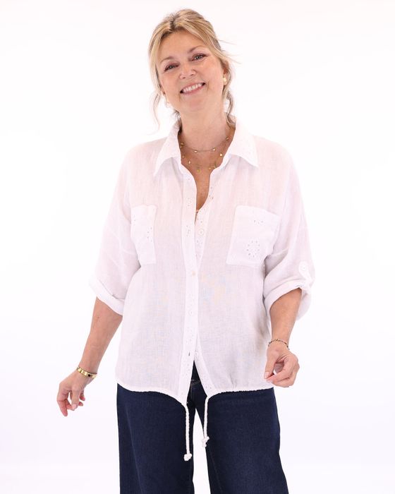 Linen and Broderie Shirt