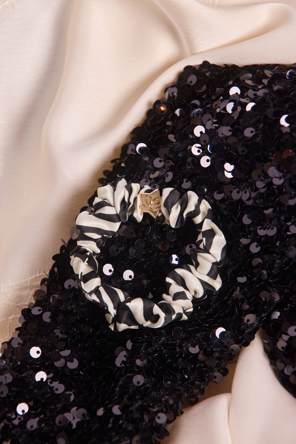 Zebra Silk Scrunchie