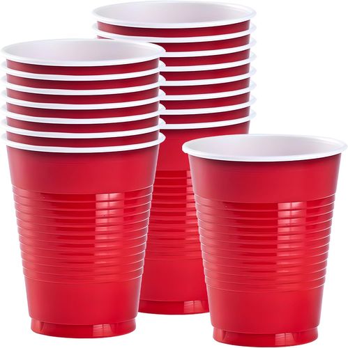 Red Solid Color Plastic Party Cup (18 Oz.) 16 Count