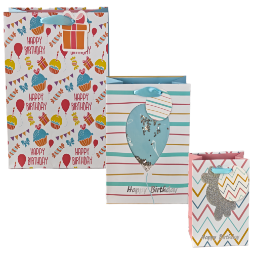 Birthday Paper Bag Set 3pcs/set