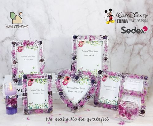 Acrylic Photo Frame filled Natural Dried Flowers