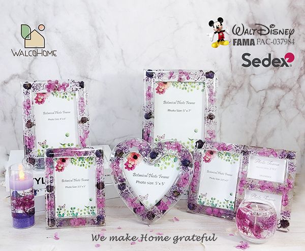 Acrylic Photo Frame filled Natural Dried Flowers