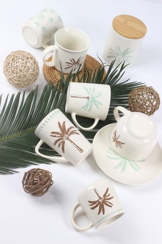 Ceramic mug, plate, cup& saucer with tree design