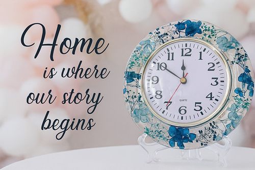 Acrylic Clock & Rotated Mirror with Jewelry Stand