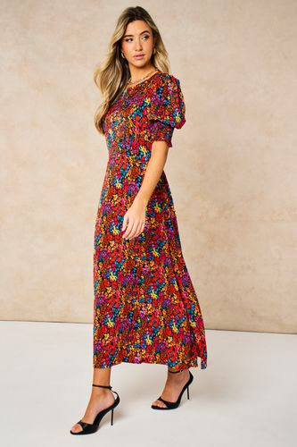 Ditsy Floral Midi Tea Dress in Multi