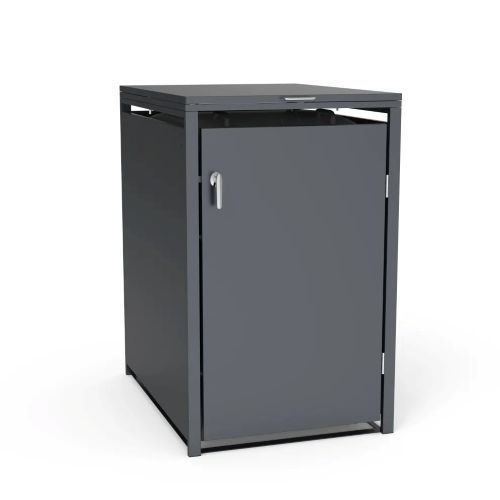 Anthracite 360L Solid Panel Single Wheelie Bin Storage