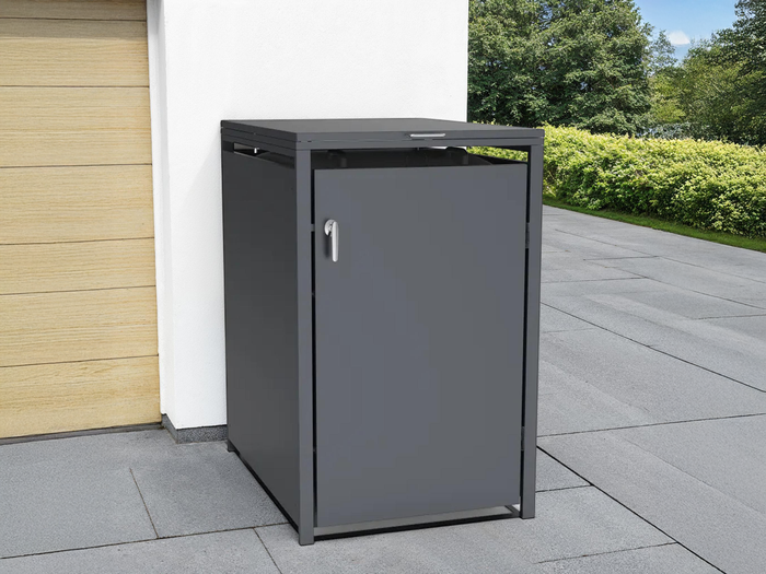 Anthracite 360L Solid Panel Single Wheelie Bin Storage