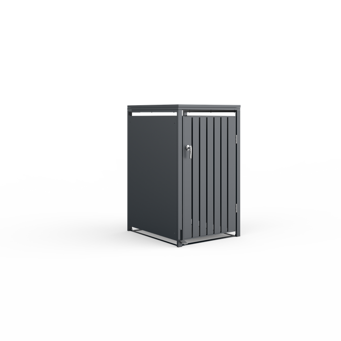 Anthracite Galvanized Steel Wheelie Bin Storage Pedal Opening | Single