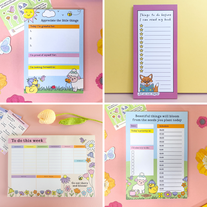 Notepads - mental wellbeing and self-care