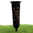 Black In Loving Memory Grave Vase