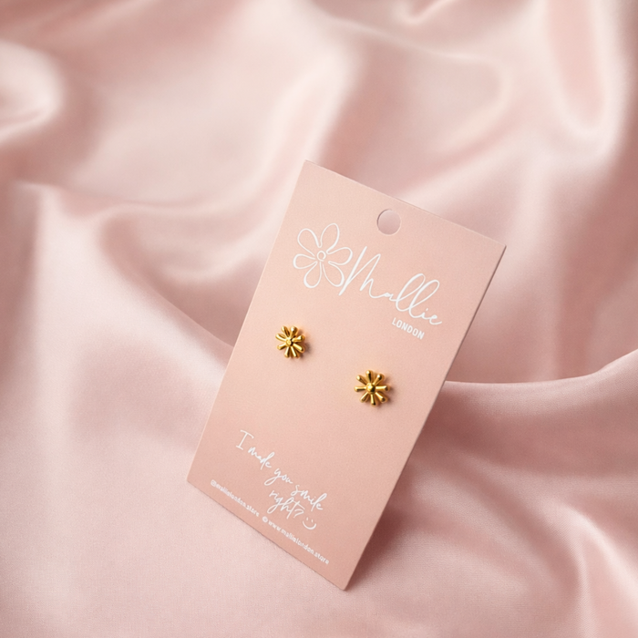 Daisy Flower Gold Stud Earrings