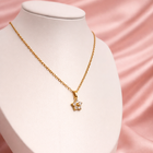 Crystal Flower Pendant Gold Necklace