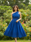 Blue Cotton Schiffli Dress