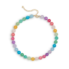 Multicoloured Rainbow Jade Stone Natural Beaded Necklace