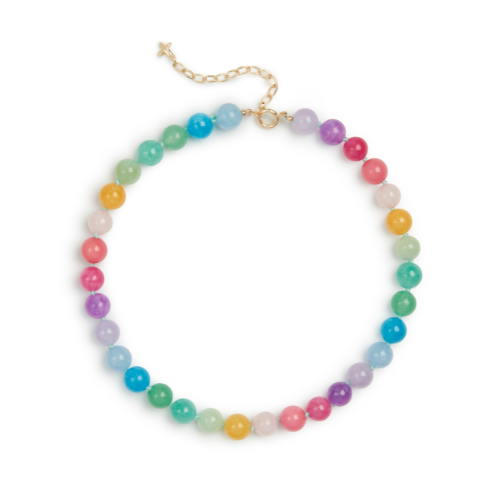 Multicoloured Rainbow Jade Stone Natural Beaded Necklace