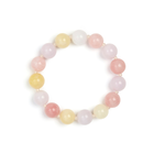 Pink, Yellow and White Mixed Jade Stone Natural Beaded Bracelet