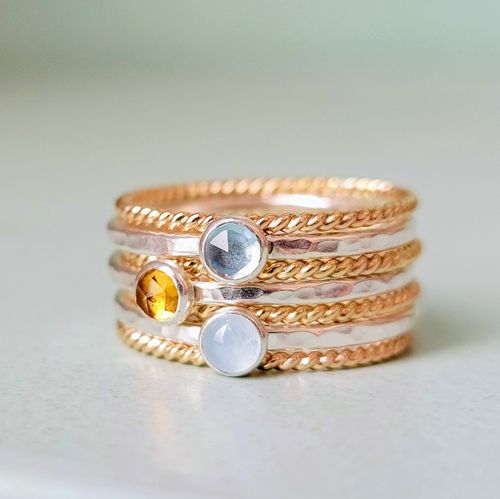 Birthstone Stacking Rings