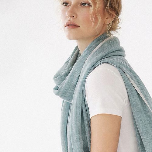 The Sea Shed | Sea Blue Linen Scarf