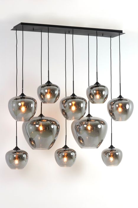 MAYSON hanging lamp smoked glass matt black