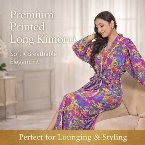 Designer Printed Long Kimono