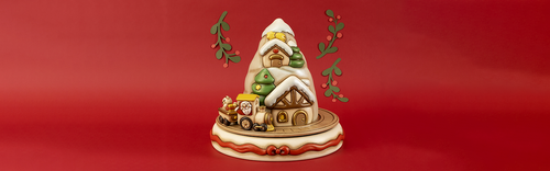 Christmas village with Santa Claus