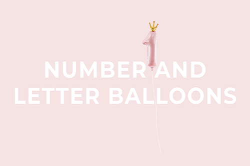 Number and letter balloons from PartyDeco