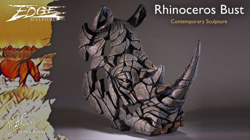 Rhinoceros Sculpture - Edge Sculpture Bust - By Matt Buckley