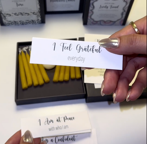 Twenty Minute Candles with Affirmation Cards