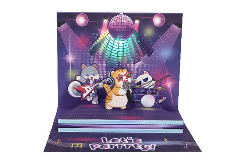 disco happy birthday pop up greeting cards with led light